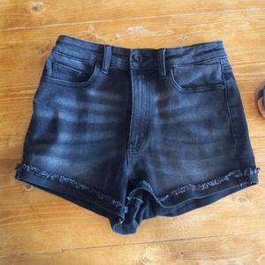 Kendal and Kylie black denim high rise shorts